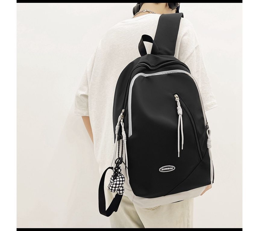 Nylon Two-Tone Backpack Logo