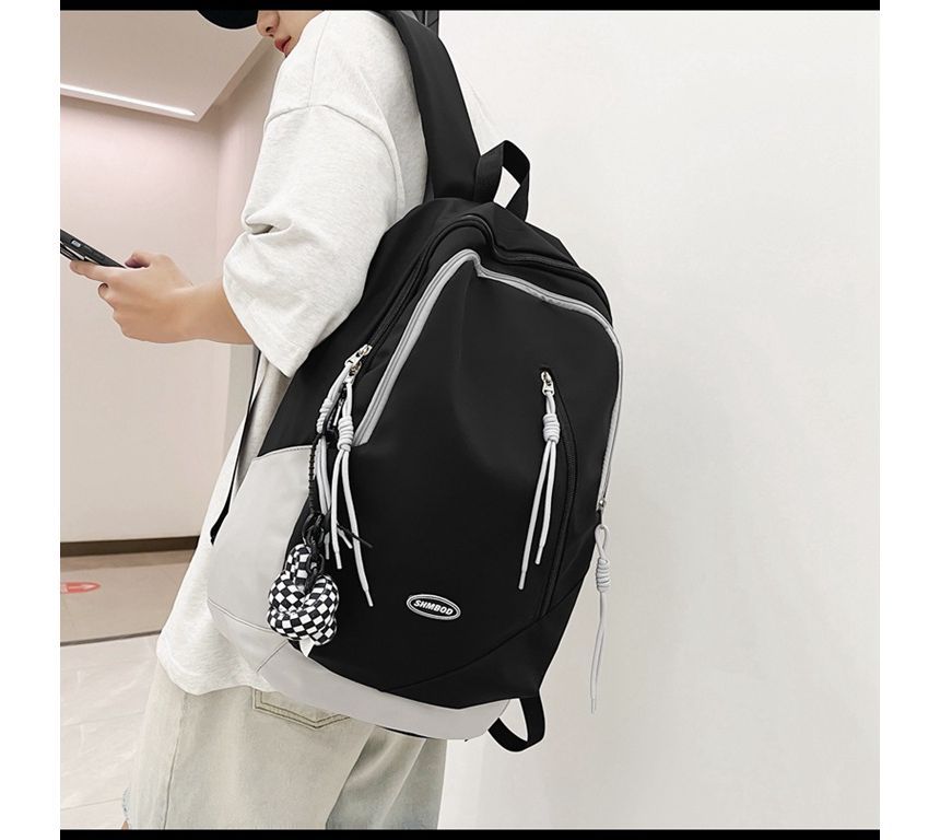 Nylon Two-Tone Backpack Logo