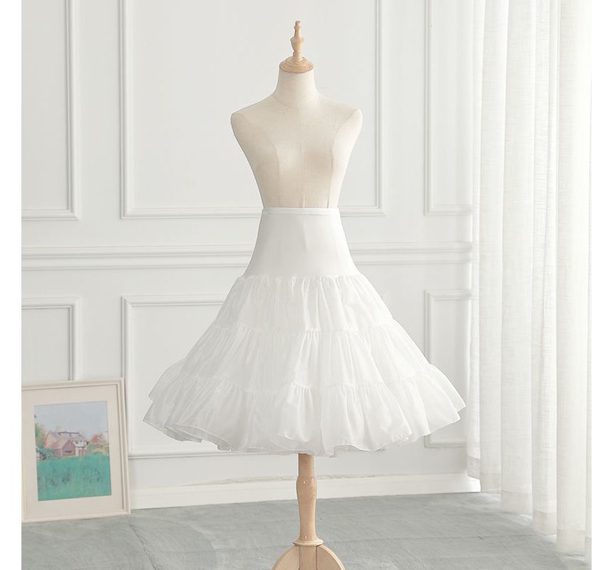 Short-Sleeve Frill Trim Lolita Dress / Choker / Petticoat Skirt / Set