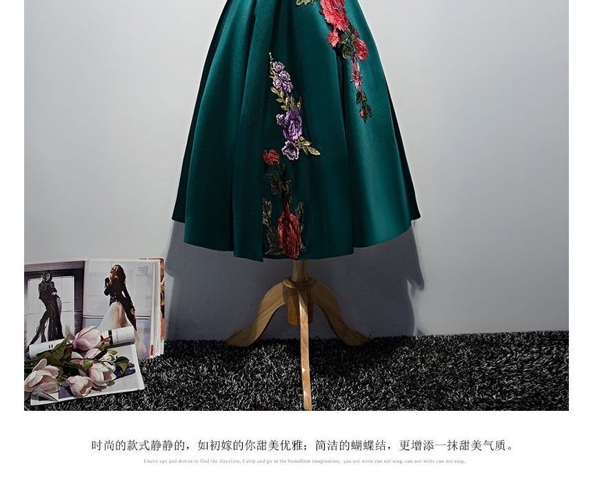 Gown Dress Off-Shoulder Evening / A-Line Embroidered Cocktail