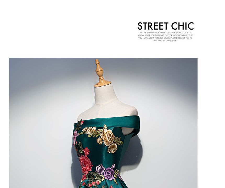 Gown Dress Off-Shoulder Evening / A-Line Embroidered Cocktail