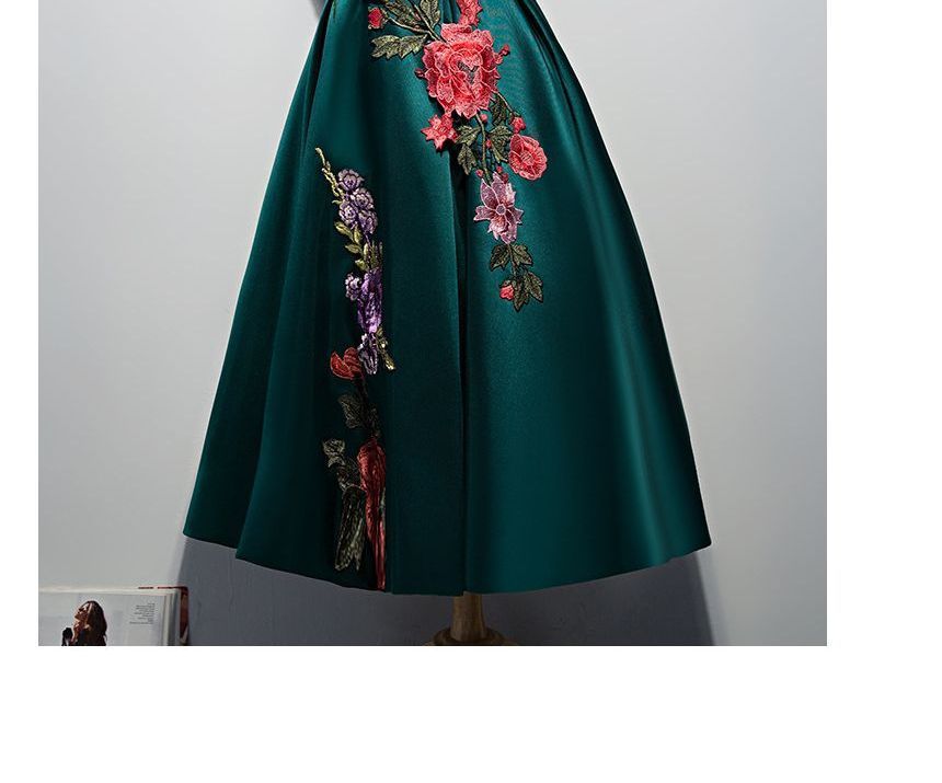 Gown Dress Off-Shoulder Evening / A-Line Embroidered Cocktail