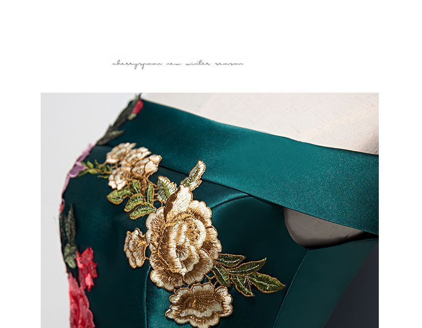 Gown Dress Off-Shoulder Evening / A-Line Embroidered Cocktail