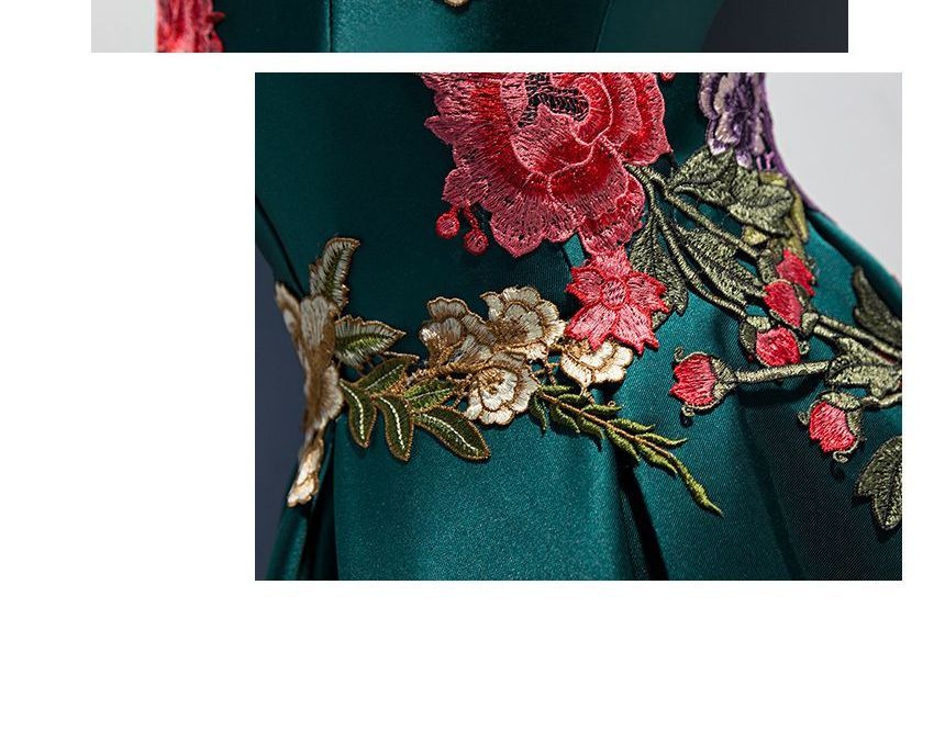 Gown Dress Off-Shoulder Evening / A-Line Embroidered Cocktail