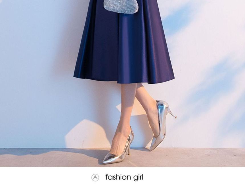 / Elbow-Sleeve Cocktail Evening Gown Dress A-Line