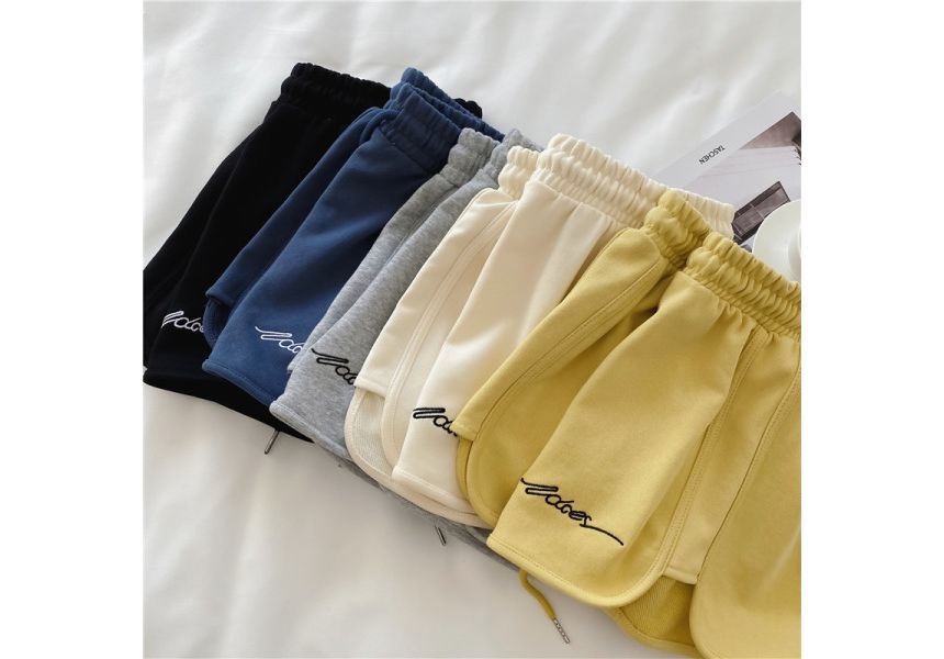 Waist Lettering Sweatshorts Elastic