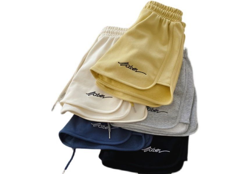 Waist Lettering Sweatshorts Elastic
