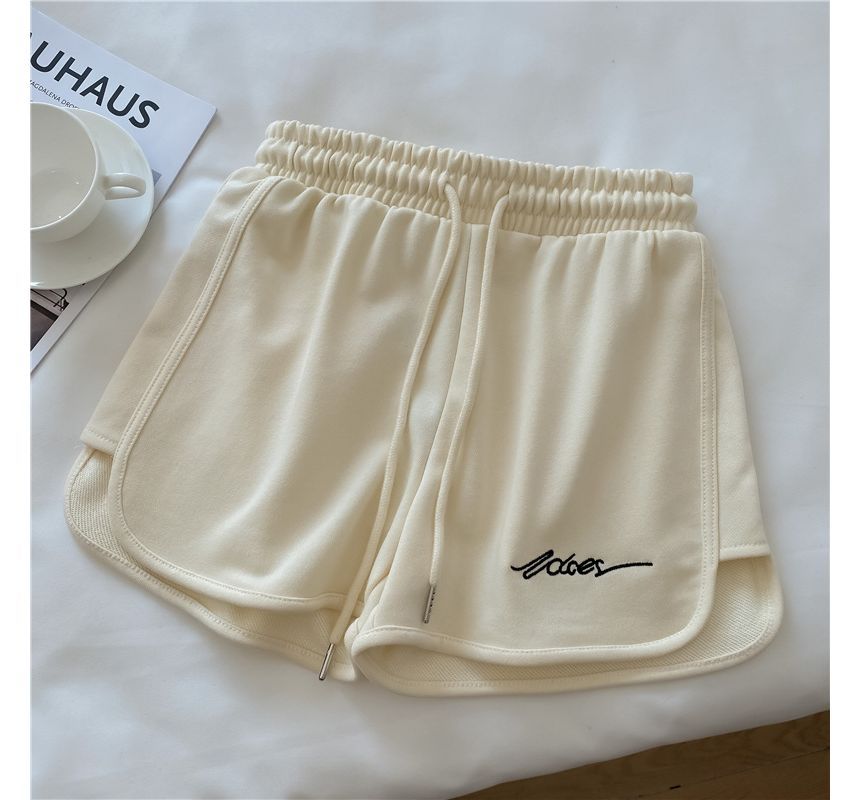 Waist Lettering Sweatshorts Elastic