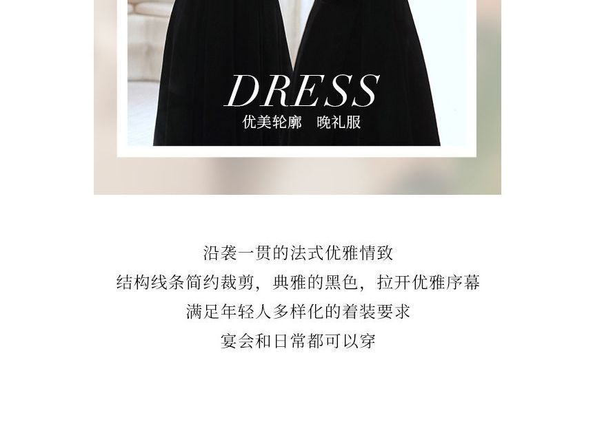 Rhinestone Long-Sleeve / Neck Gown Square A-Line Cocktail Evening Dress