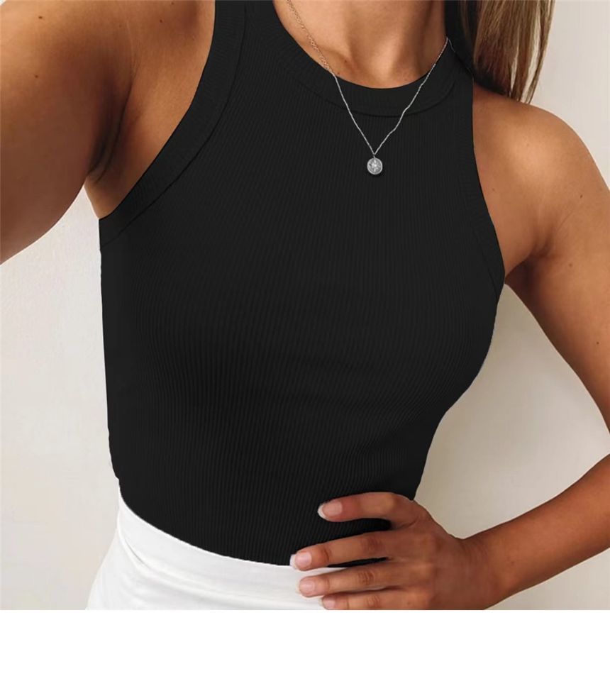 Cropped Top Plain Tank