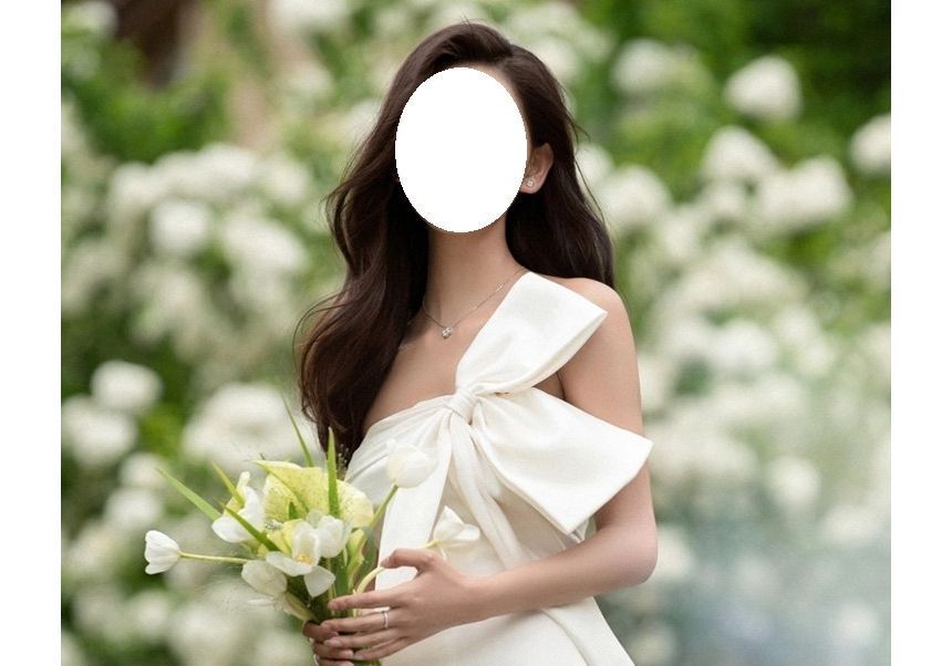 Plain Wedding Gown Strapless Bow Mermaid