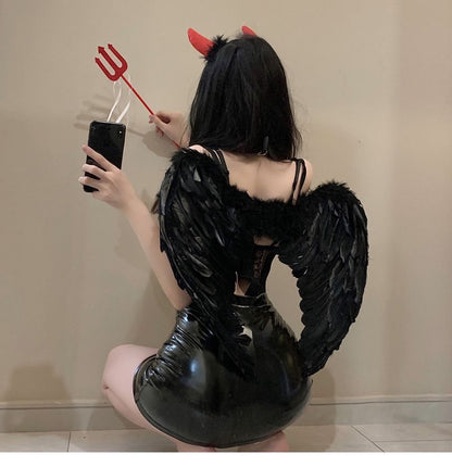 Halloween Cosplay Devil Headband / Devil's Fork / Devil's Wings / Set