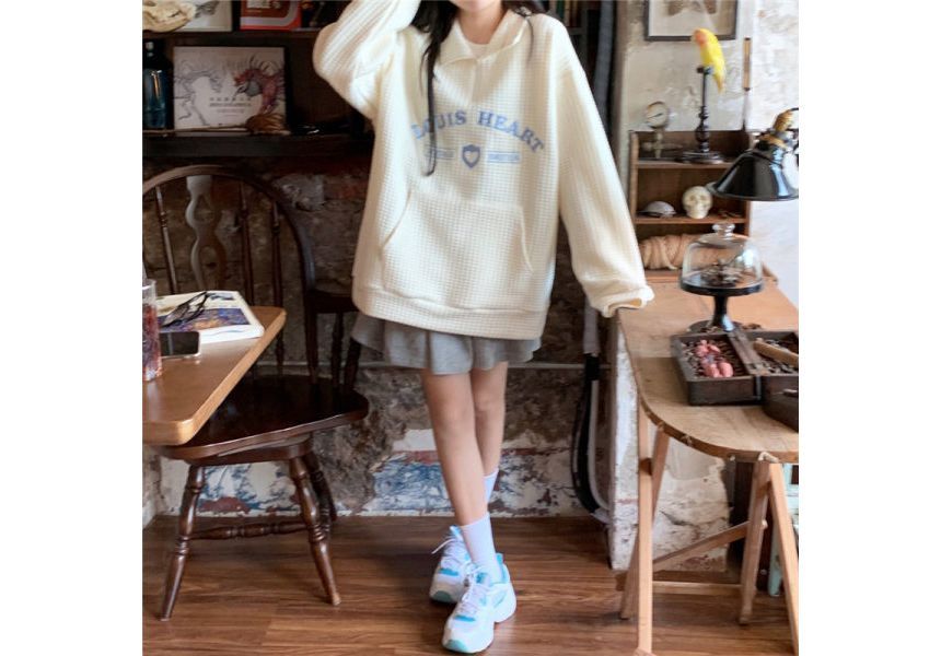 Oversized Embroidered Collar Letter Sweatshirt