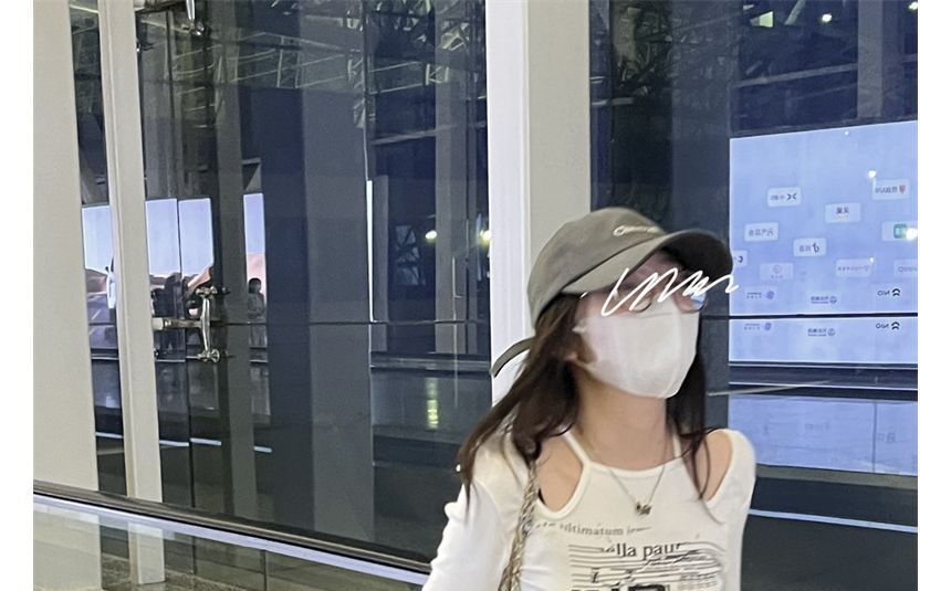 Cold-Shoulder Top Long-Sleeve Slim-Fit Print