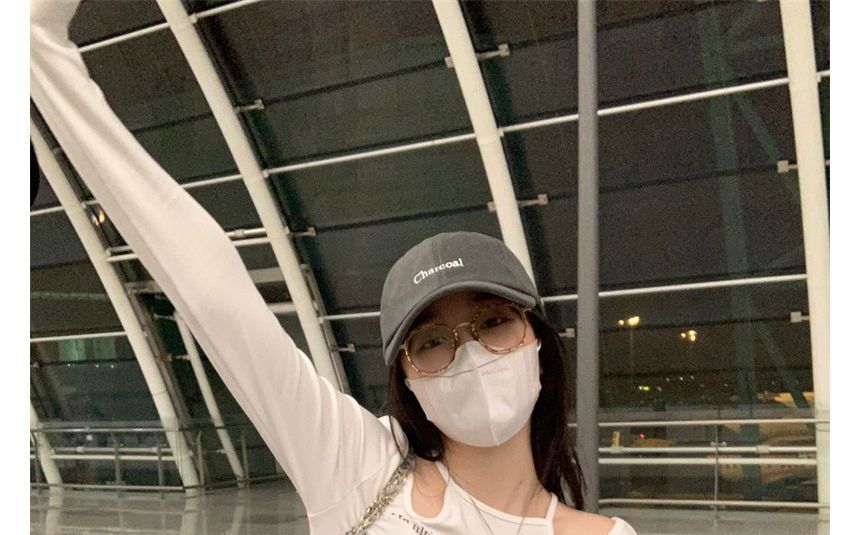 Cold-Shoulder Top Long-Sleeve Slim-Fit Print