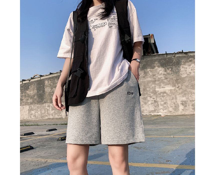 Letter Shorts Waist Embroidered High