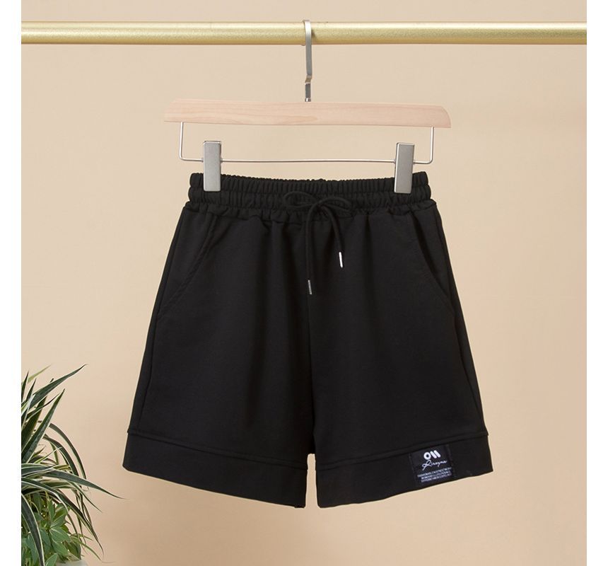 High Shorts Waist Label Plain Applique