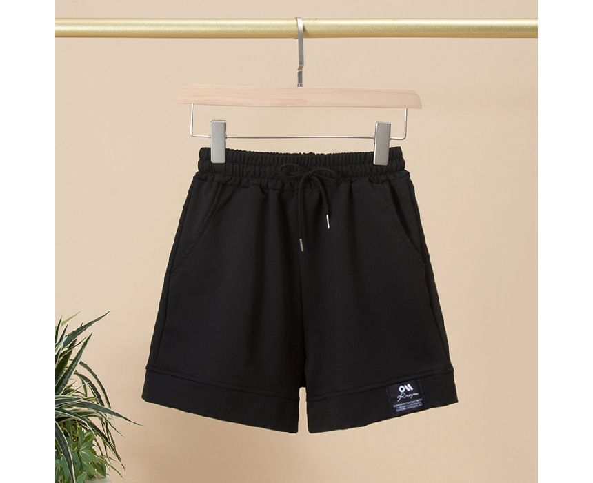 High Shorts Waist Label Plain Applique