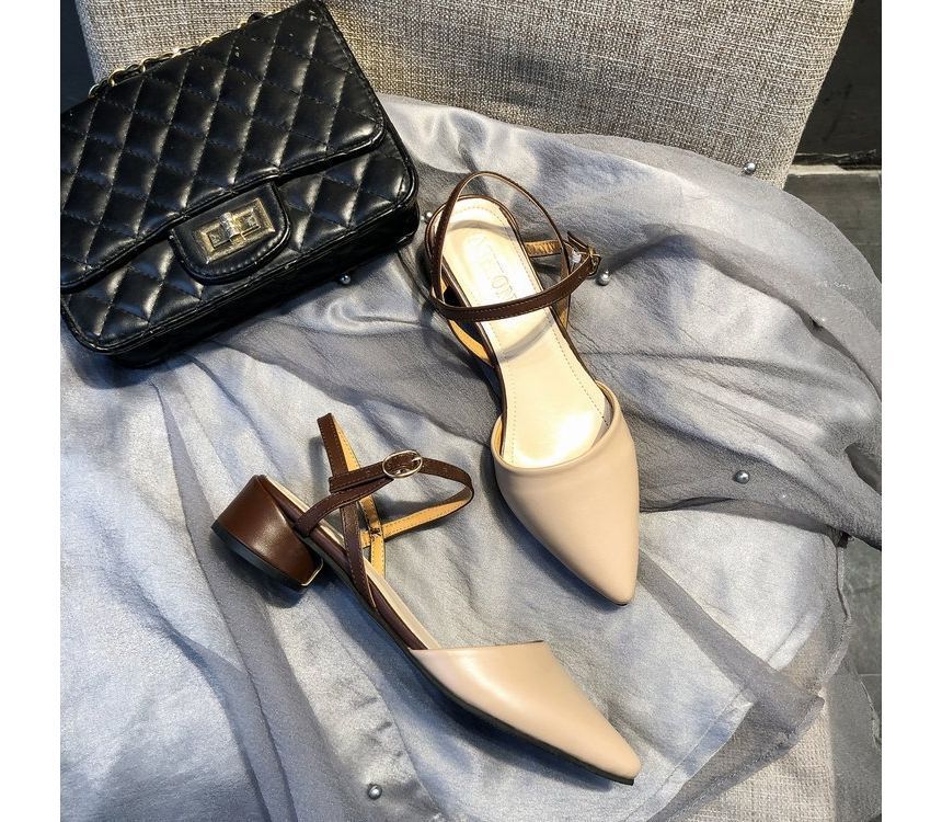 Heel Chunky Slingback Sandals