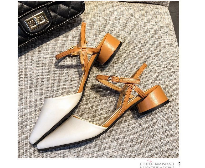 Heel Chunky Slingback Sandals