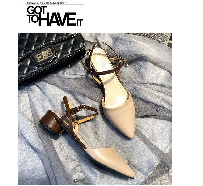 Heel Chunky Slingback Sandals