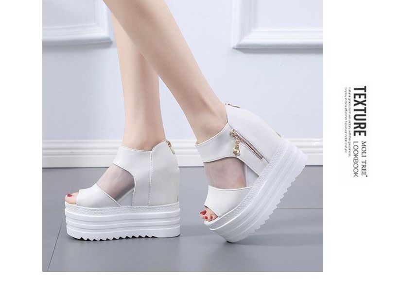 Sheer Wedge Platform Sandals