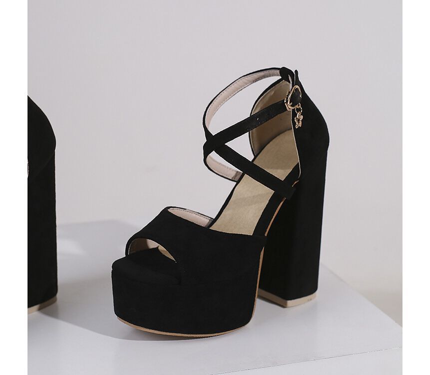 Strap Heel Platform Chunky Ankle Sandals