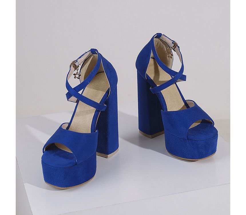 Strap Heel Platform Chunky Ankle Sandals