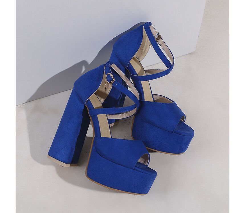 Strap Heel Platform Chunky Ankle Sandals