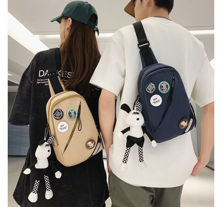 Bag Badge Lettering Applique / Set Nylon Charm Sling