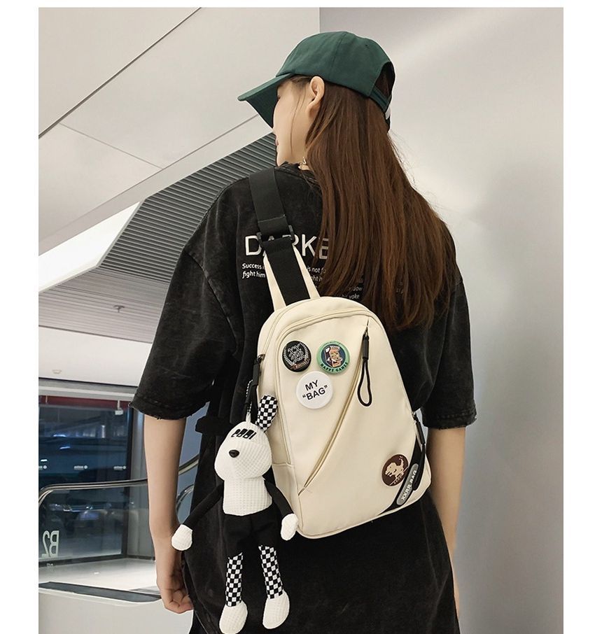 Bag Badge Lettering Applique / Set Nylon Charm Sling