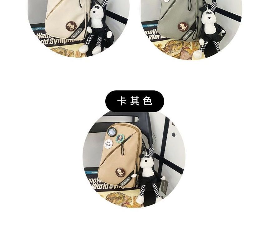 Bag Badge Lettering Applique / Set Nylon Charm Sling