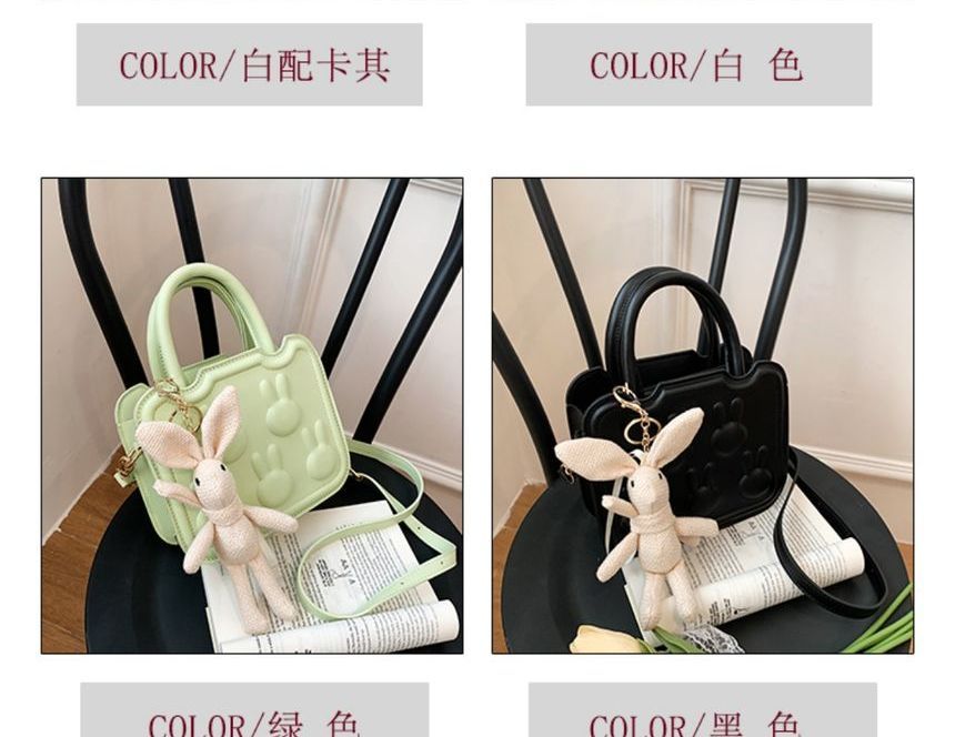 Leather Crossbody Bag Faux Top Handle Rabbit