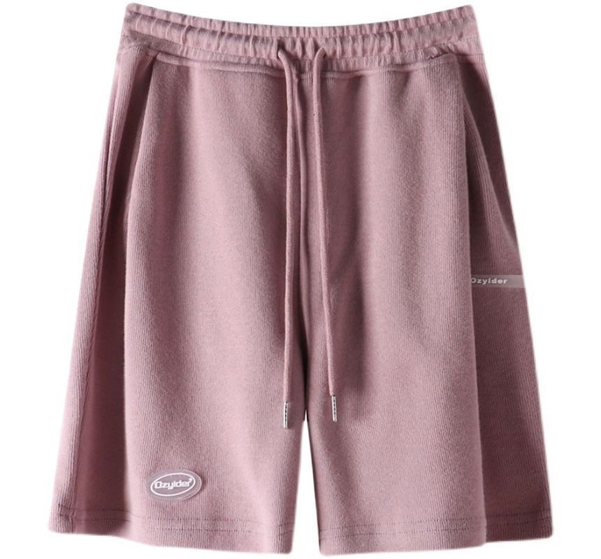 Drawstring Lettering Waist Shorts