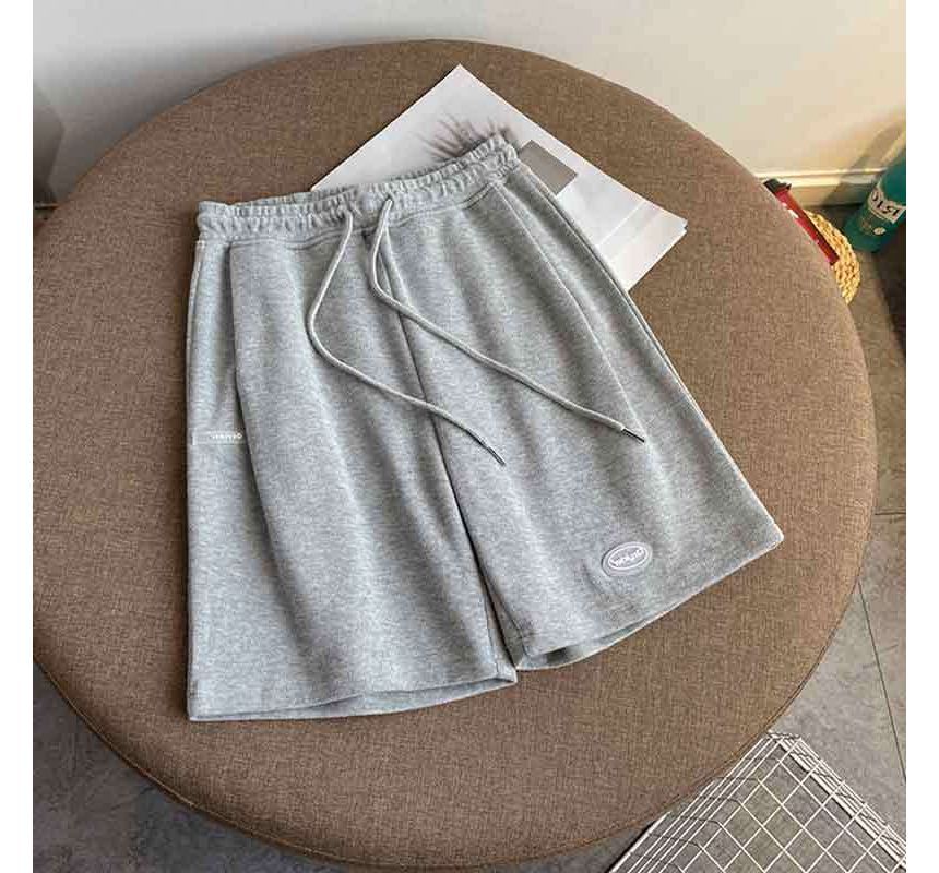 Drawstring Lettering Waist Shorts