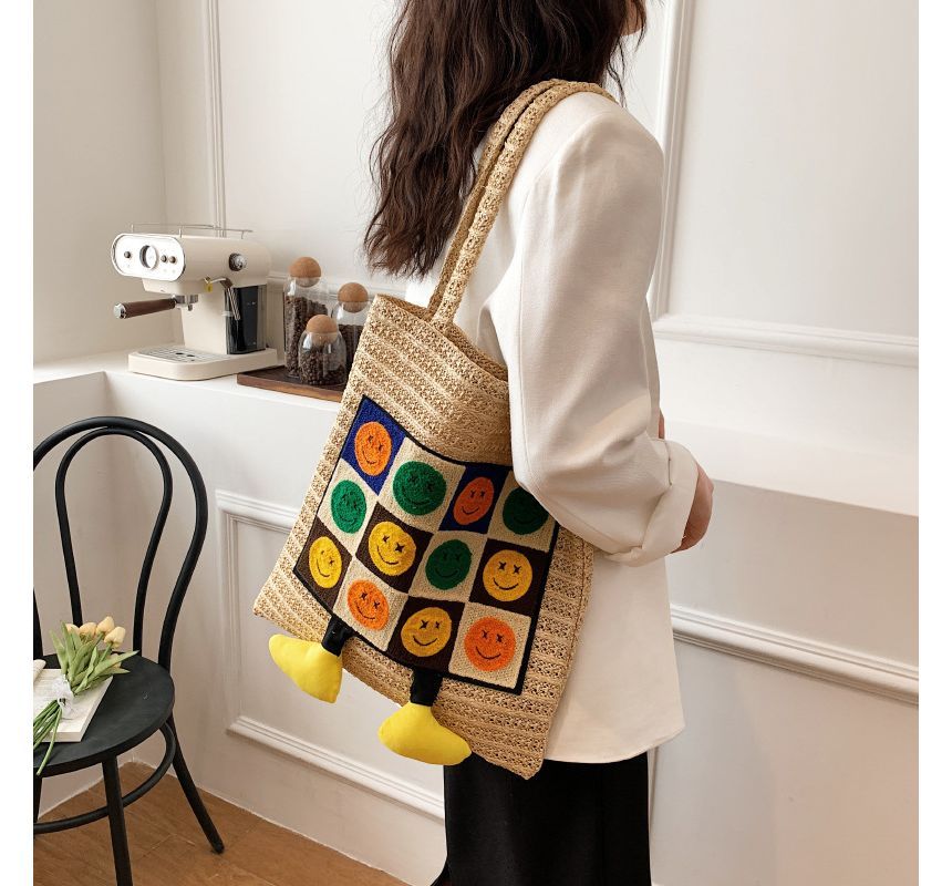 Smiley Tote Face Crochet Bag