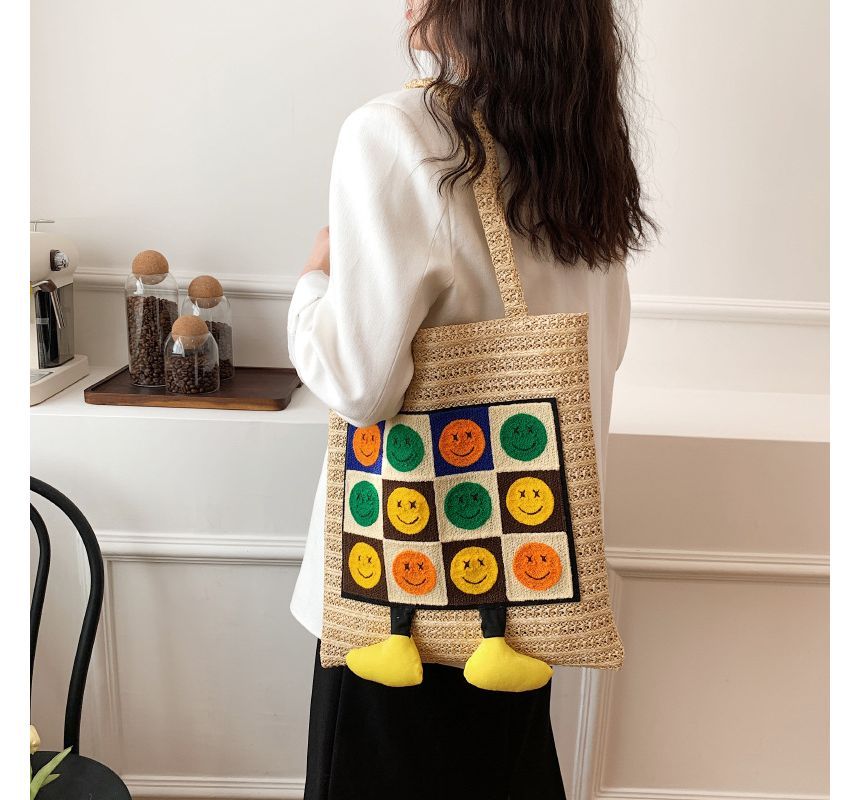 Smiley Tote Face Crochet Bag