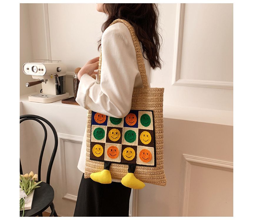 Smiley Tote Face Crochet Bag