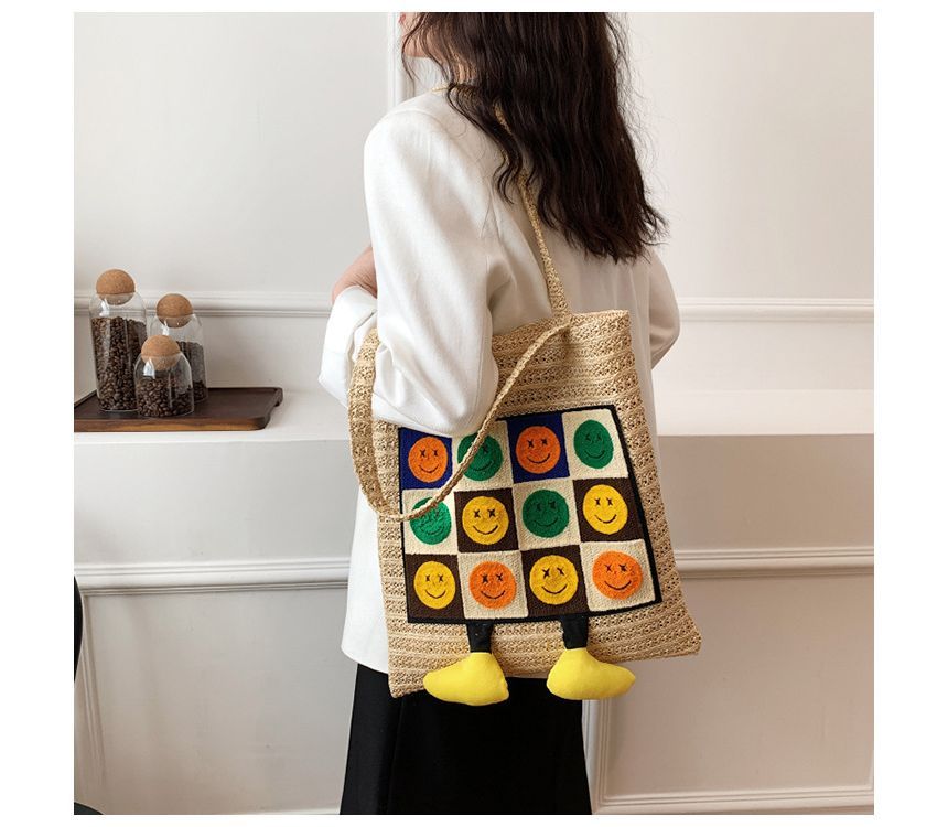 Smiley Tote Face Crochet Bag