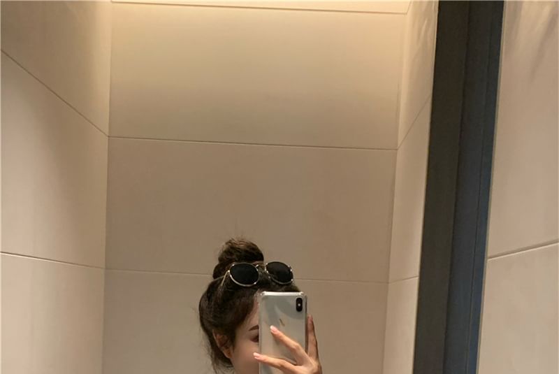 Midi Slim-Fit Dress Two-Tone Sleeveless