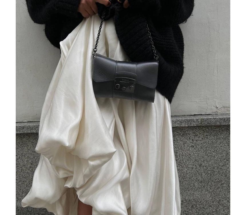 High Maxi Plain A-Line Waist Skirt