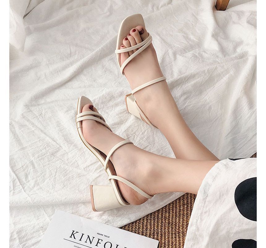 Heel Chunky Strappy Sandals