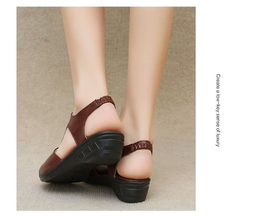 Heel Sandals Wedge Plain