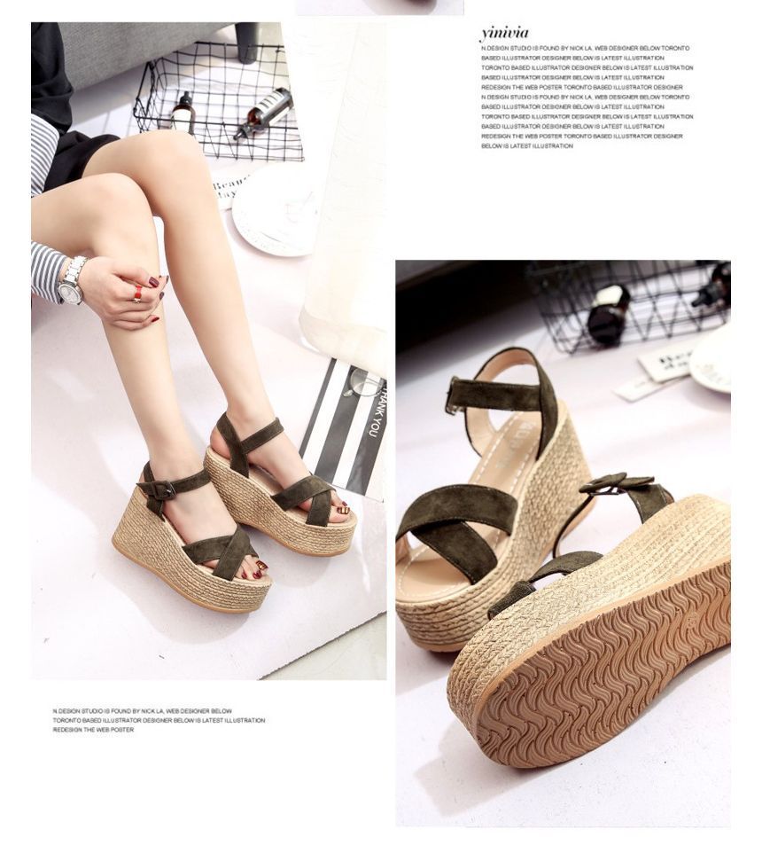 Espadrille Wedge Platform Heel Sandals