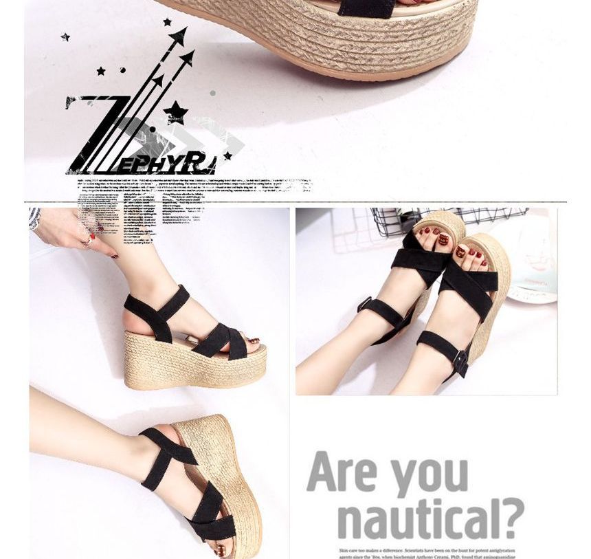 Espadrille Wedge Platform Heel Sandals