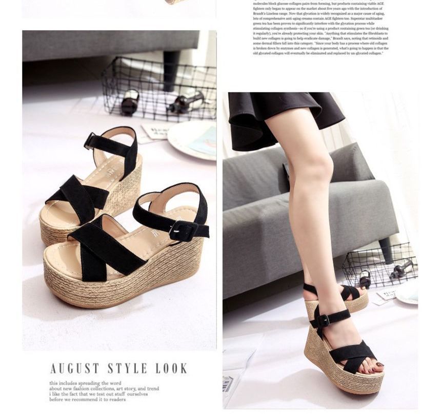 Espadrille Wedge Platform Heel Sandals