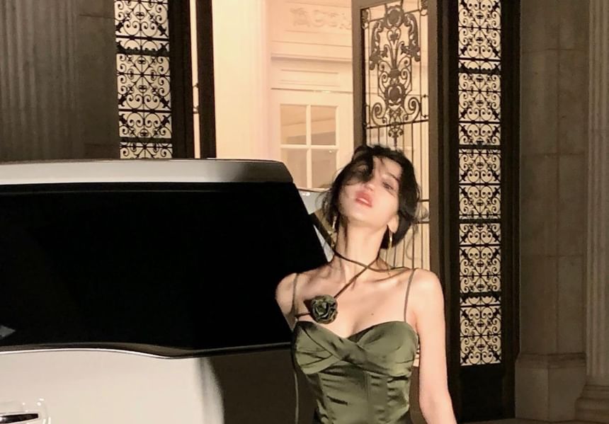 Dress Neck Mermaid Scoop Plain Evening Strap Gown Spaghetti