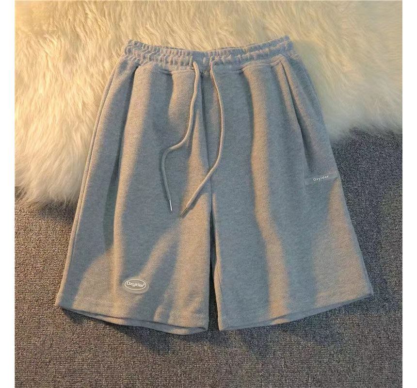 Sweat Plain Drawstring Shorts Waist