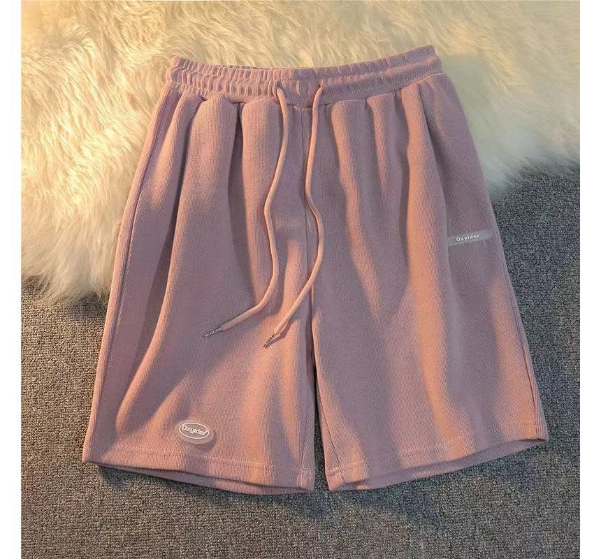 Sweat Plain Drawstring Shorts Waist