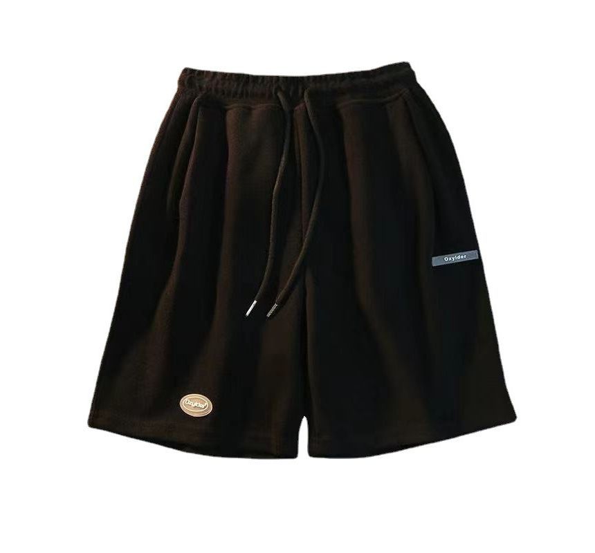 Sweat Plain Drawstring Shorts Waist